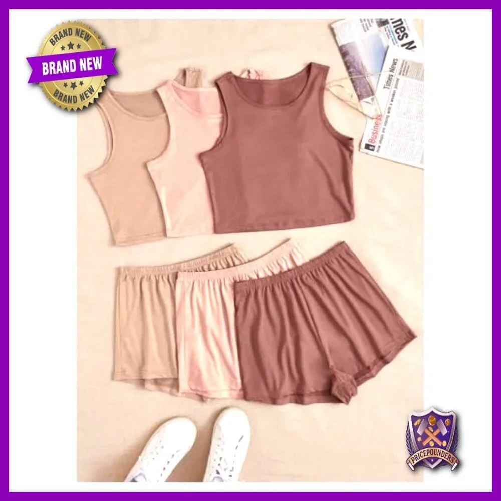 Women's 6-Piece Pajama Set Sleeveless Tank Top and Shorts Sleepwear